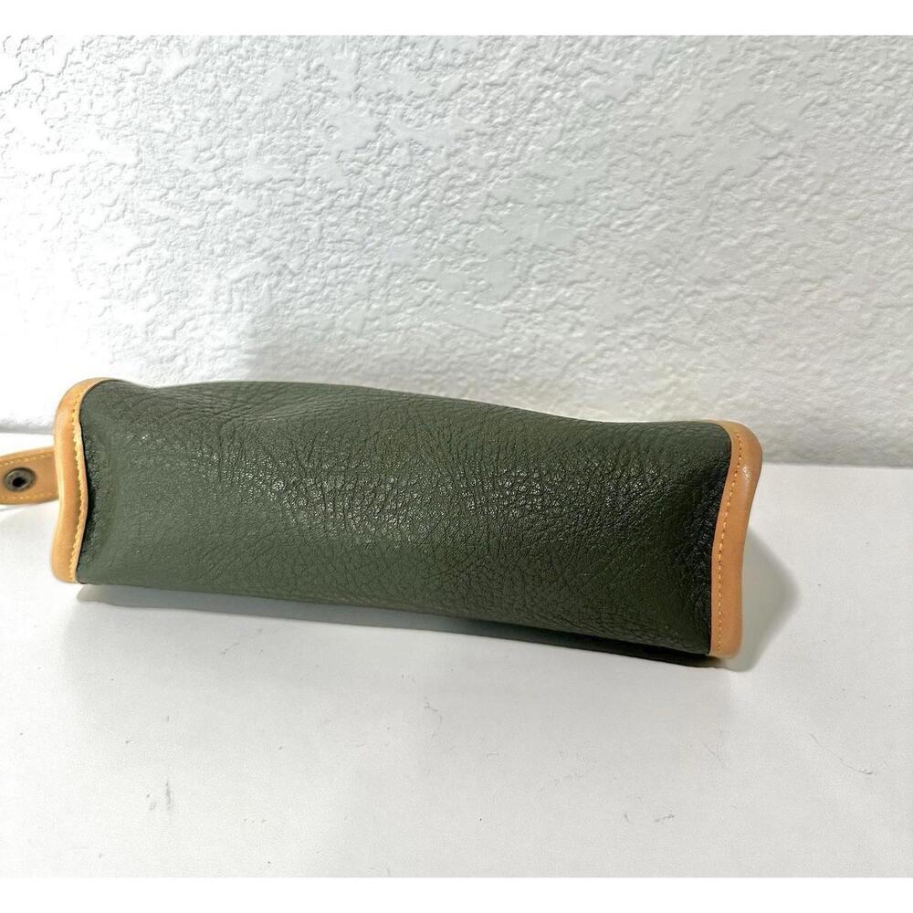 Remy Martin Cognac Green and Brown Leather Zip Up Small Bag - Picture 8 of 10